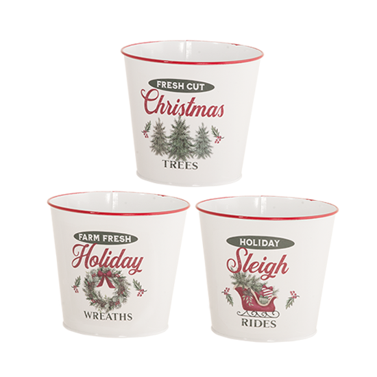 Picture of 3 Asst Christmas Nostalgia Pot Cover 5"