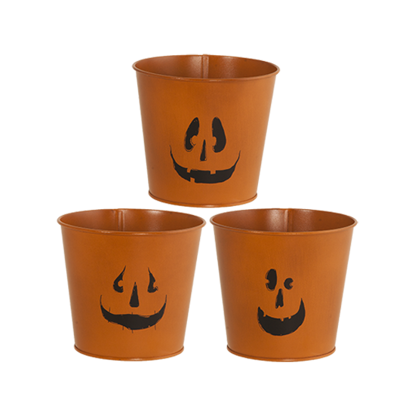 Picture of 3 Asst Jack-O-Lantern Pot Cover 5"