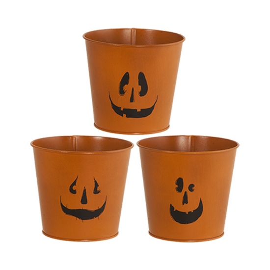 Picture of 3 Asst Jack-O-Lantern Pot Cover 6"