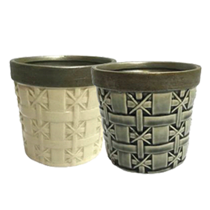 Picture of 2 Asst Basket Weave Planter 5.75"