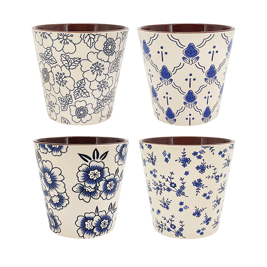Picture of Blue and White Ceramic Planter Print Assortment 5.75"