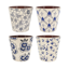 Picture of 4 Asst Blue & White Floral Print Planter 5.75"