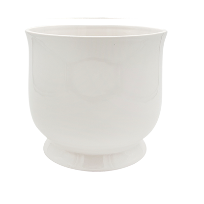 Picture of White Round Pedestal Planter 7.25"