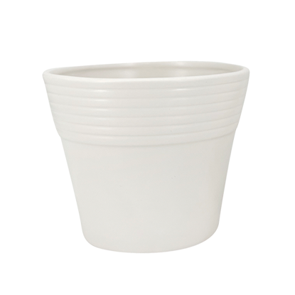 Picture of White Round Ribbed Edge Planter 6.5"