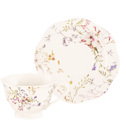 Picture of Floral Porcelain Teacup and Saucer