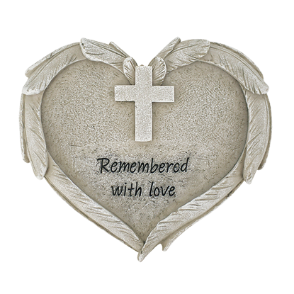 Picture of Remembered W/Love Heart ~ Polyresin