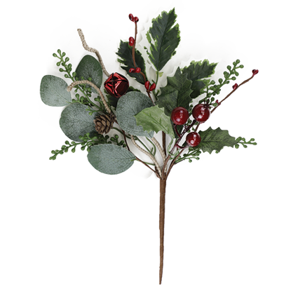 Picture of 14" Holly/Bells/Berries Pick