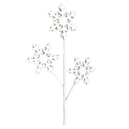 Picture of 15" Snowflake W/Glitter Stem