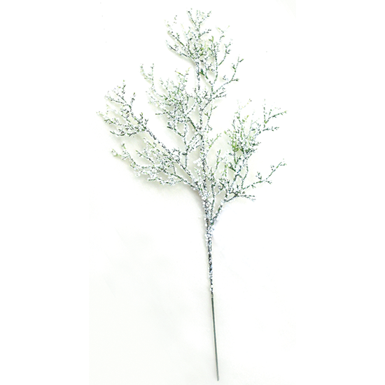 Picture of Silver White Glitter Twig Spray (3 Stems, 18")