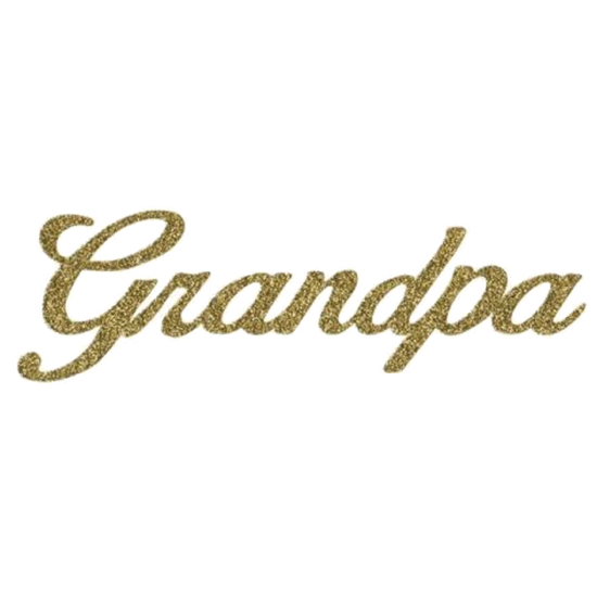 Picture of 1.5" Glitter Gold Script-Grandpa