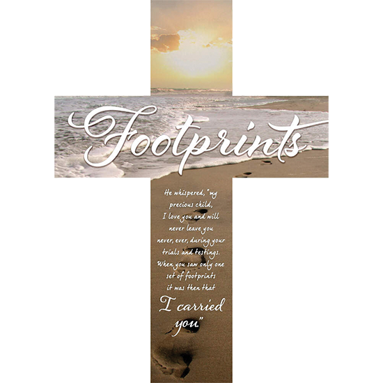 Picture of Footprints Wood Cross