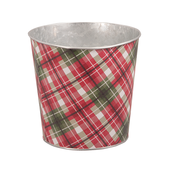 Picture of Tartan Wrapped Metal Pot Cover 6.5"