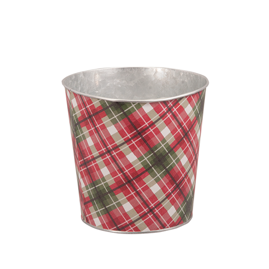 Picture of Tartan Wrapped Metal Pot Cover 4.5"