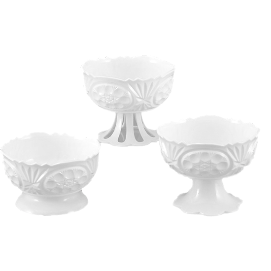 Picture of Diamond Line 6" White Pedestal Vase (3 Asst Styles)
