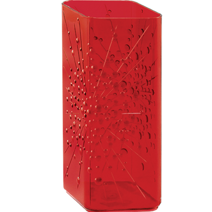 Picture of Diamond Line 8.5" Starburst Rose Vase - Ruby