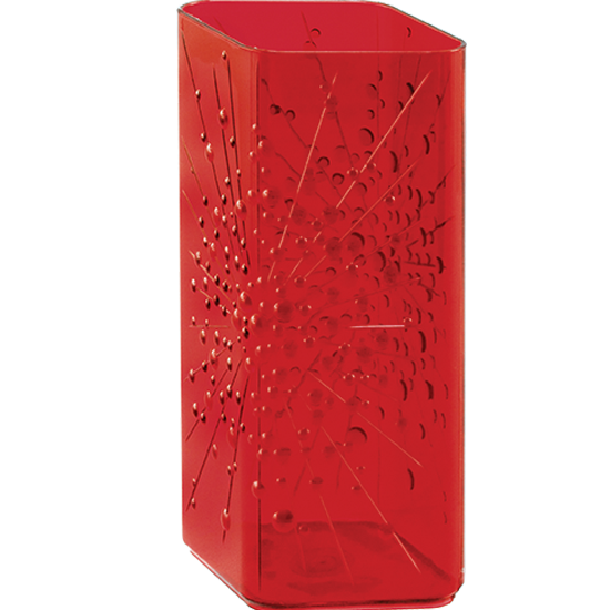 Picture of Diamond Line 8.5" Starburst Rose Vase - Ruby