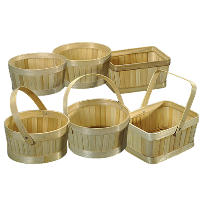 Picture of Bamboo Orchard Basket Assortment-Natural (6 Styles, Hard Liner Incl.)