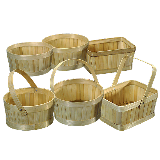 Picture of 6 Asst Bamboo Orchard 3 W/Handle 3 W/Out Handle