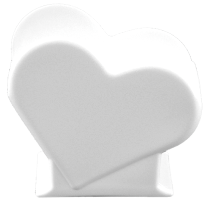 Picture of Diamond Line Tilted Heart Vase - White