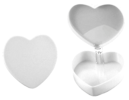 Picture of 6.5" Heart Box - White