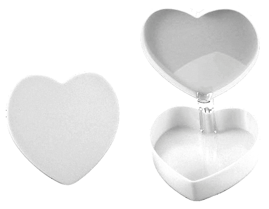 Picture of Diamond Line 6.5" Heart Box - White