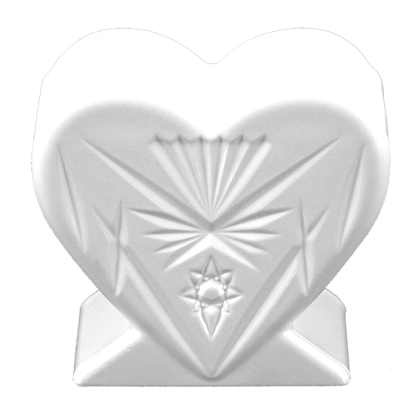 Picture of Diamond Line Frosted Heart Vase - White