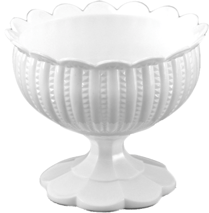 Picture of Diamond Line 6" Chalice Vase - White
