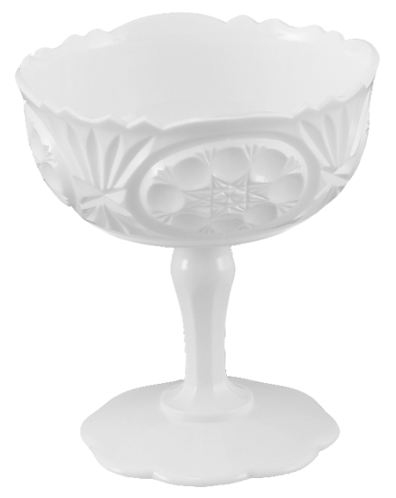 Picture of Diamond Line Tall Pedestal Vase - White