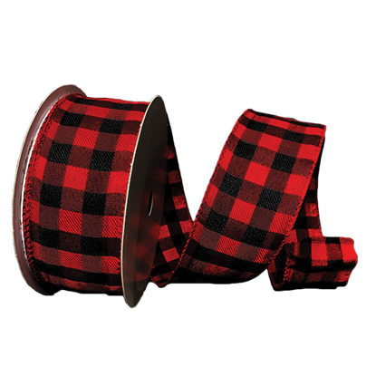 Picture of #9 Wired Edge Ribbon- Buffalo Plaid