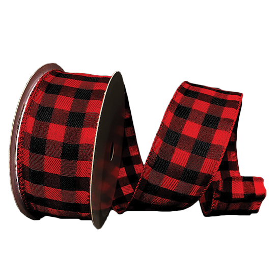Picture of #9 Wired Edge Ribbon- Buffalo Plaid