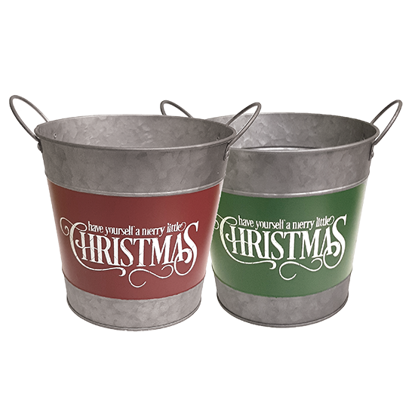 Picture of Merry Christmas Red And Green Banded Pot Covers 4"