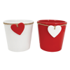 Picture of Red and White Heart Charm Planters 4.25"