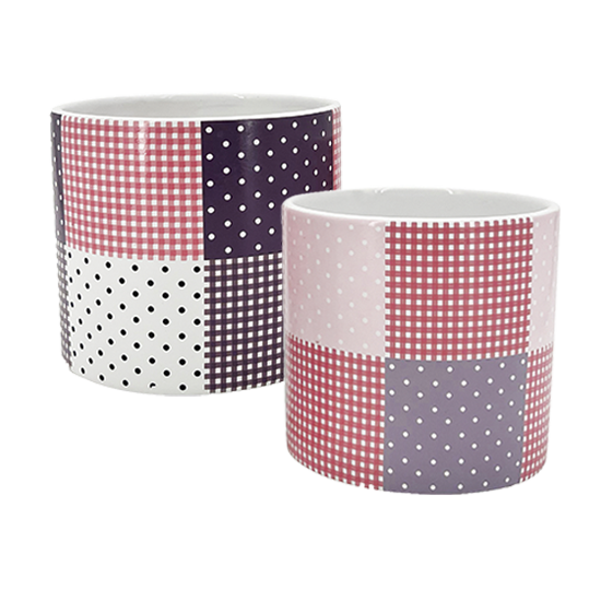 Picture of Pink and Purple Patchwork Planters 5.5"