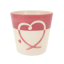 Picture of Pink and Ivory Heart Swoop Planter 5.5"