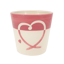 Picture of Pink and Ivory Heart Swoop Planter 4.5"