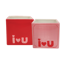 Picture of Pink and Red "I Heart U" Cubes 4"