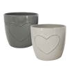 Picture of Heart Relief Gray Assorted Planter 5.5"