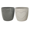 Picture of 2 Asst Gray Heart Planter 4.5"