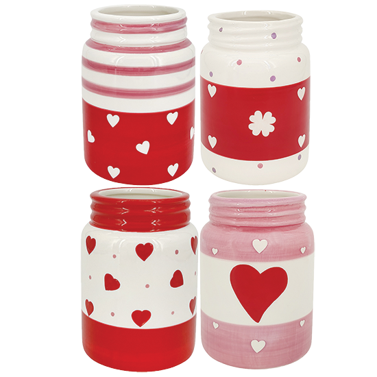 Picture of 4 Asst Heart Watercolor Jars