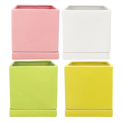 Picture of 4 Asst Pastel Square Planter