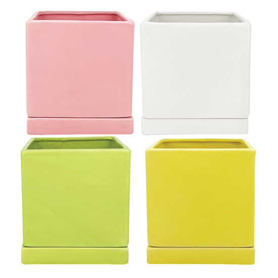Picture of 4 Asst Pastel Square Planter