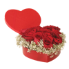 Picture of Diamond Line 6.5" Heart Box - Red