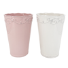 Picture of 2 Asst Pink & White Antiqued Vase