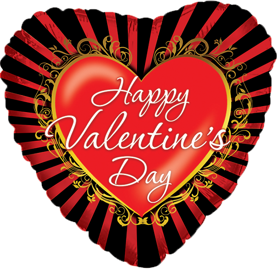 Picture of 17" 2-Sided Foil Balloon: Happy Valentine's Day Ornate Gold Frame