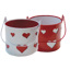 Picture of Red and White Pail with Cut Out Hearts Assortment 4"