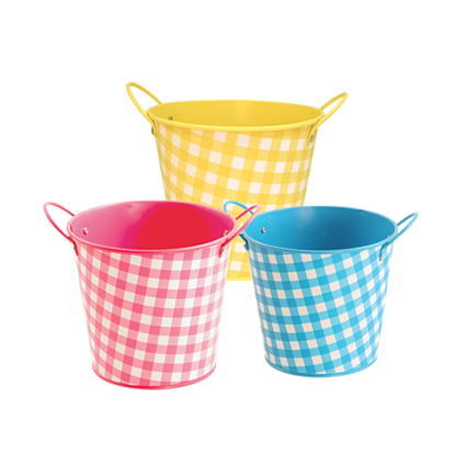 Picture of Bright Tone Gingham Pot Cover Assortment 4"