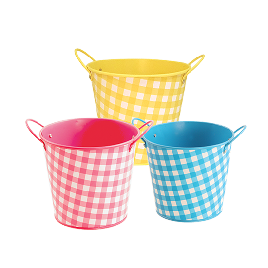 Picture of Bright Tone Gingham Pot Cover Assortment 4"