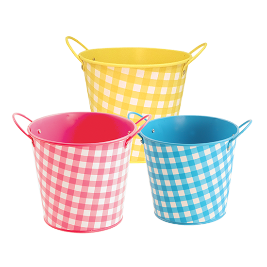 DirectFloral. Bright Tone Gingham Pot Cover Assortment 5"