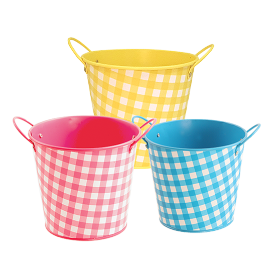 Picture of Bright Tone Gingham Pot Cover Assortment 5"