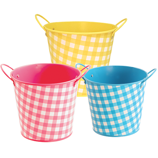 Picture of Bright Tone Gingham Pot Cover Assortment 6"